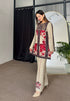 Noor Red Beige Winter Floral Kurta Set
